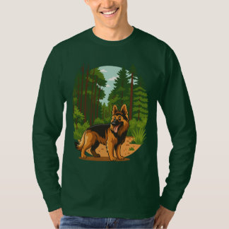 T-shirt German Shepherd Forest Adventure Dog 