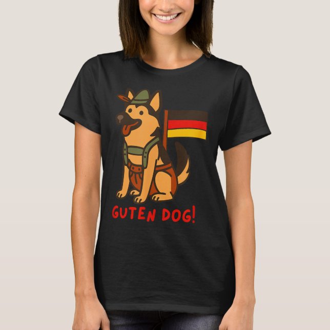 T-shirt German Shepherd Funny Beer Festival Guten Dog  (Devant)