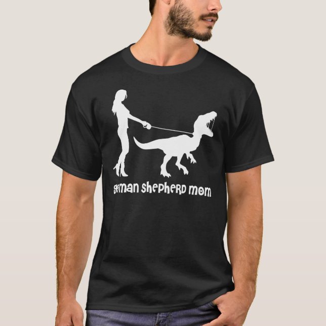 T-shirt German Shepherd Mom Velociraptor Edition (Devant)