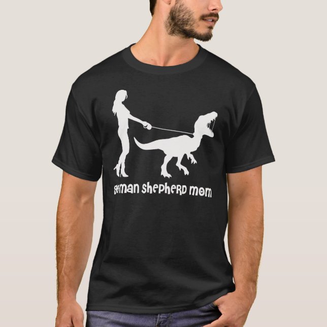 T-shirt German Shepherd Mom Velociraptor Edition  (Devant)