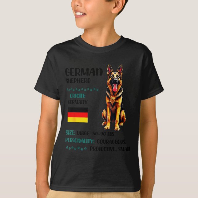 T-shirt German Shepherd Origin Funny German Shepherd Lover (Devant)