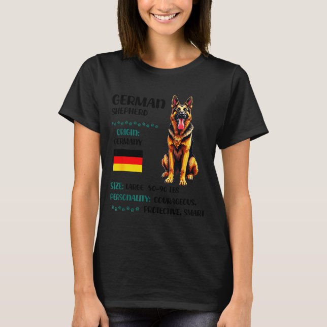T-shirt German Shepherd Origin Funny German Shepherd Lover (Devant)