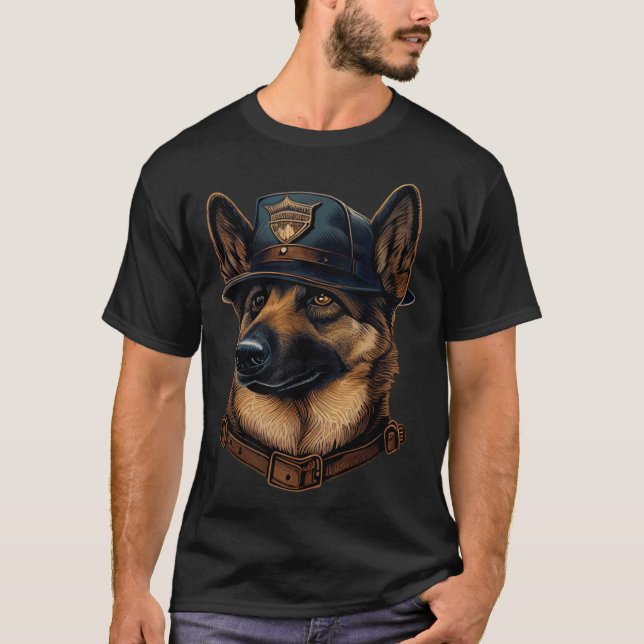 T-shirt German Shepherd Police K9 Hat German Shepherd (Devant)