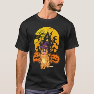 T-shirt German Shepherd Pumpkin Witch Hat Halloween Costum
