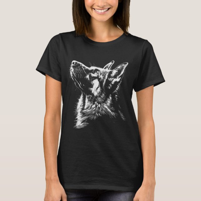 T-shirt German Shepherd Silhouette Graphic German Shepherd (Devant)