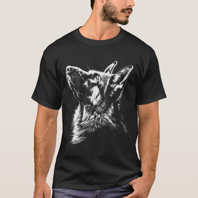 T-shirt German Shepherd Silhouette Graphic German Shepherd (Devant)