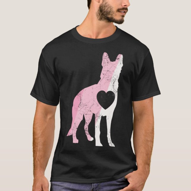 T-shirt German Shepherd Valentines Day Cud Love Dog  (Devant)
