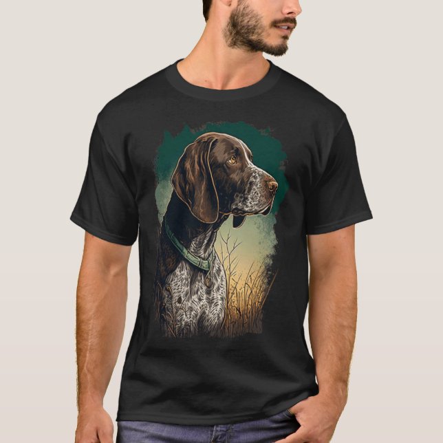 T-shirt German Shorthaired Pointer Dog Portrait Tie and Dy (Devant)