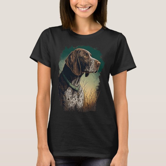 T-shirt German Shorthaired Pointer Dog Portrait Tie and Dy (Devant)