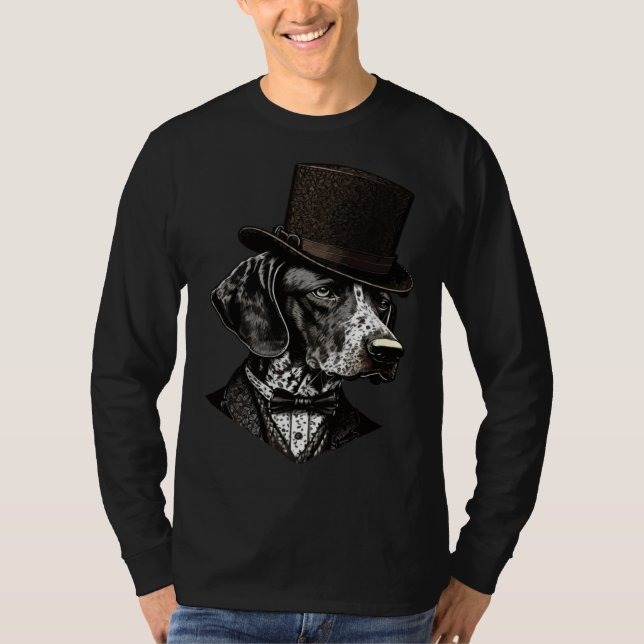 T-shirt German Shorthaired Pointer Dog Wearing Fancy Top H (Devant)