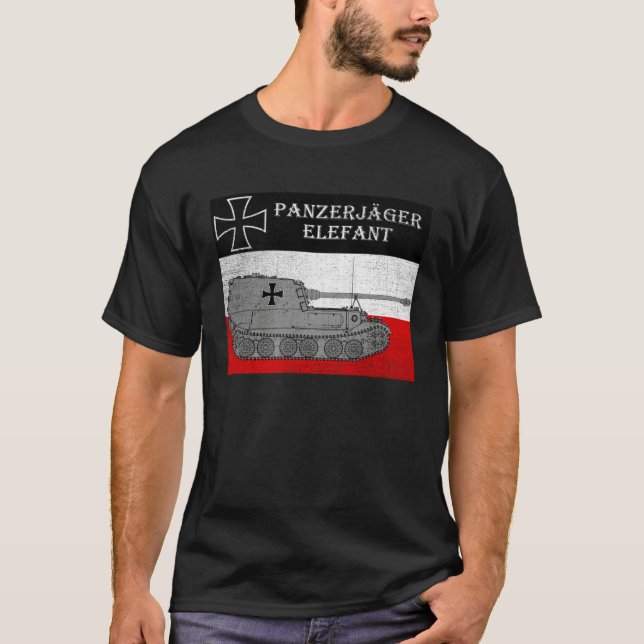 T-shirt German Tank Destroyer Elefant Panzerjäger Infantry (Devant)