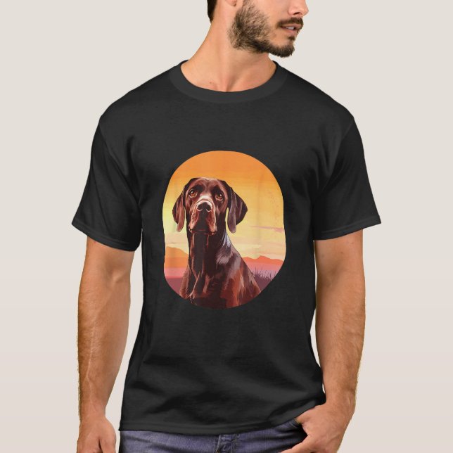 T-shirt German Wire Hair Dog Cute Dog Breed Design 1 (Devant)