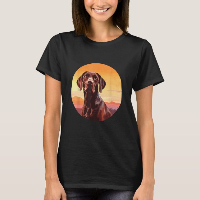 T-shirt German Wire Hair Dog Cute Dog Breed Design 1 (Devant)