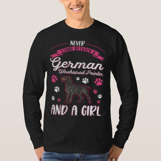 T-shirt German Wirehaired Pointer Girl (Devant)