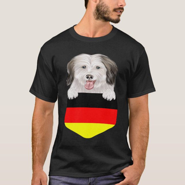 T-shirt Germany Flag Coton de Tulear Dog In Pocket (Devant)