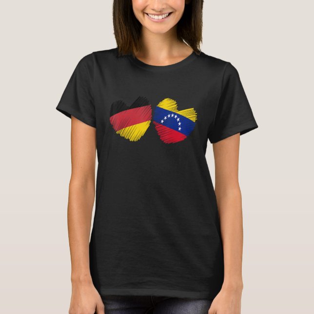 T-shirt Germany Venezuela Heart German Flag Venezuelan Fla (Devant)