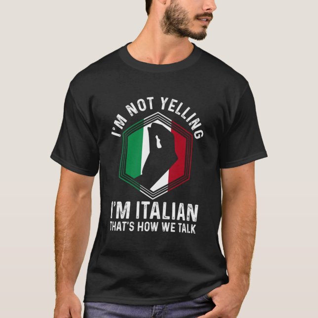 T-shirt Gestes main des racines italiennes Je ne hurle pas (Devant)