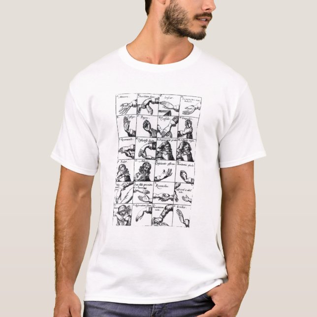 T-shirt Gestes pour mimer Chrilogia de John Bulwer ' (Devant)