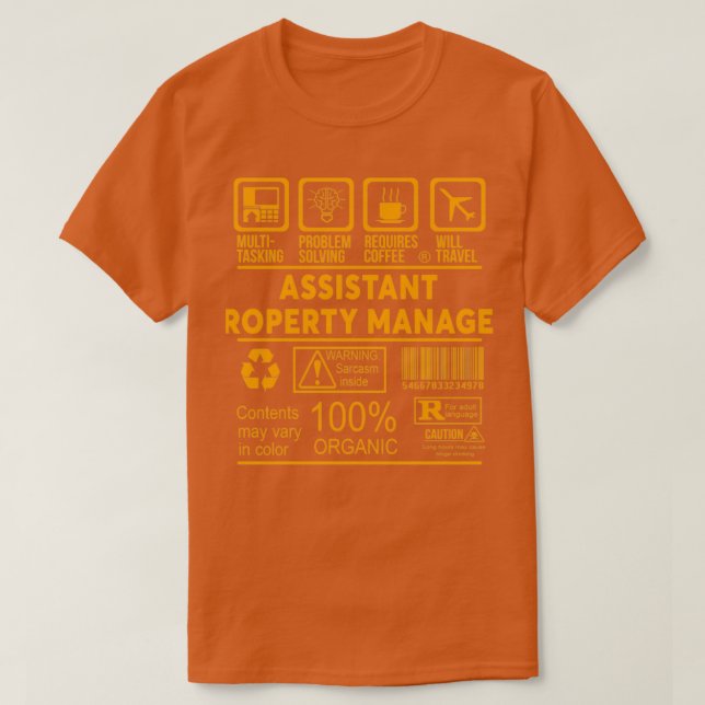 T-SHIRT GESTIONNAIRE ADJOINT DE LA PROPRIÉTÉ NICE DESIGN 2 (Design devant)