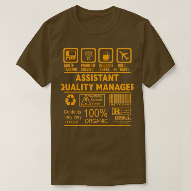T-SHIRT GESTIONNAIRE ADJOINT DE LA QUALITÉ NICE DESIGN 201 (Design devant)