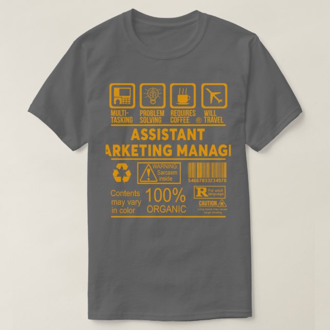 T-SHIRT GESTIONNAIRE ADJOINT DU MARKETING NICE DESIGN 2017 (Design devant)