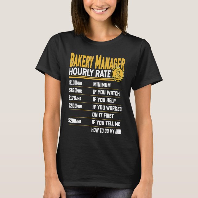 T-shirt Gestionnaire de boulangerie Taux horaire Directeur (Devant)