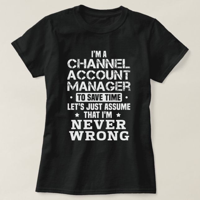 T-shirt Gestionnaire de comptes de canaux (Design devant)