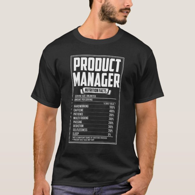 T-shirt Gestionnaire de produits - Données nutritionnelles (Devant)