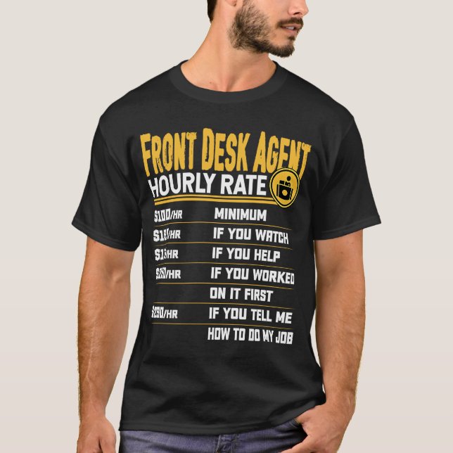 T-shirt Gestionnaire de réception à tarif horaire de l'age (Devant)