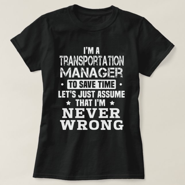 T-shirt Gestionnaire des transports (Design devant)