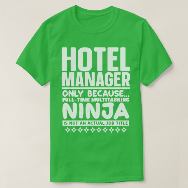T-shirt Gestionnaire d'hôtel Ninja (Design devant)