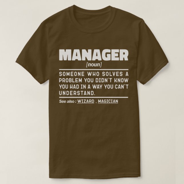 T-shirt Gestionnaire Noun Directeur général Appréciation D (Design devant)