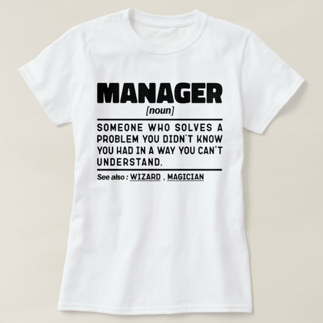 T-shirt Gestionnaire Noun Directeur général Appréciation D (Design devant)