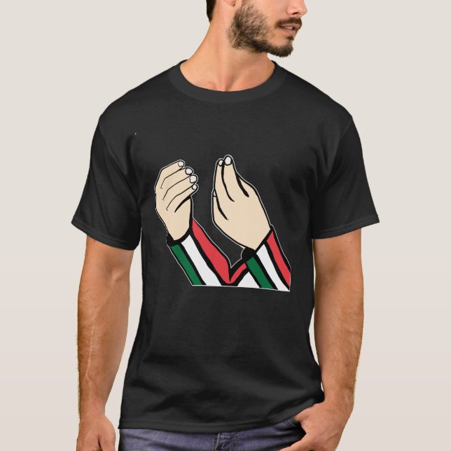 T-shirt Gesture à la main italienne avec drapeau italien (Devant)