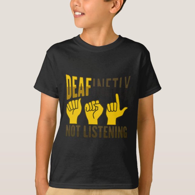 T-shirt Gesture à la main Sourde de l'ouïe perte de consci (Devant)