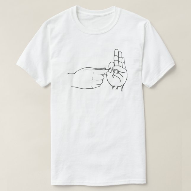 T-shirt Gesture de trou de doigt Langue des signes coquine (Design devant)