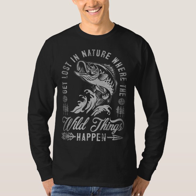 T-shirt Get Lost In Nature Where Wild Things Happen Campin (Devant)
