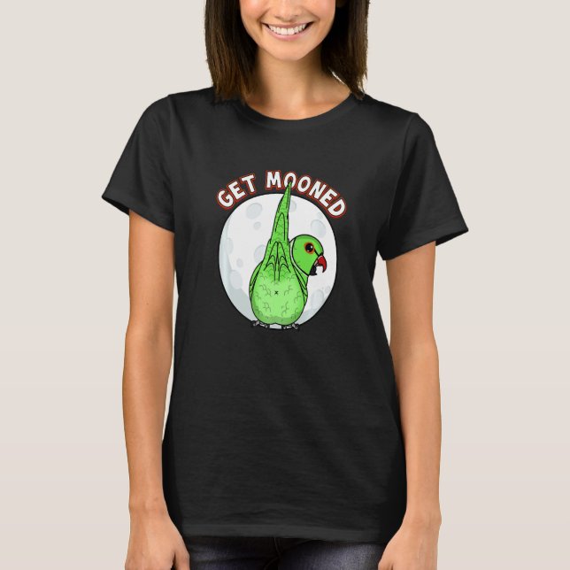 T-shirt Get Mooned I Parrot Underfluffies I Green Indian R (Devant)