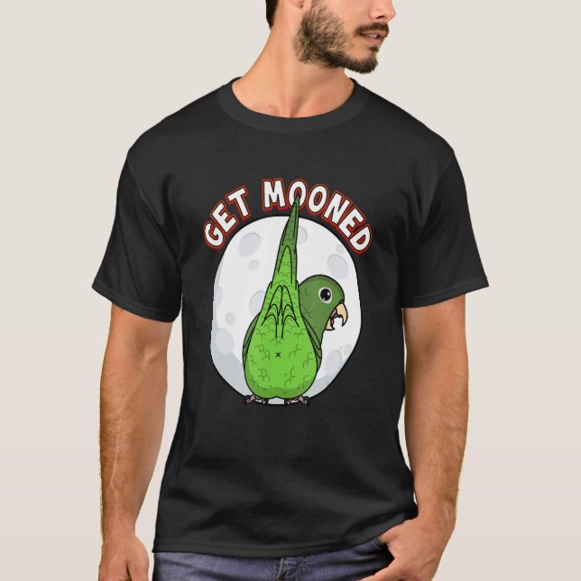 T-shirt Get Mooned I Parrot Underfluffies I Green Parrotle (Devant)
