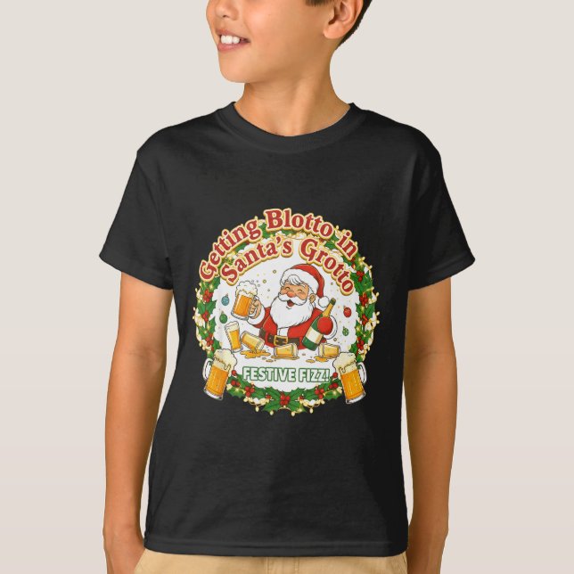 T-shirt Getting Blotto In Santa's Grotto Drunk Friends Nig (Devant)