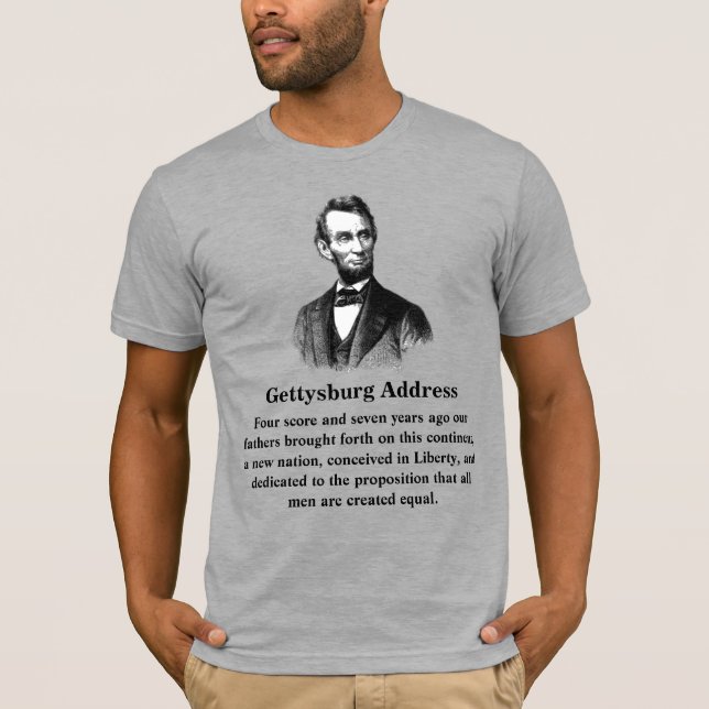 T-shirt Gettysburg Adresse Abraham Lincoln 19 novembre 186 (Devant)