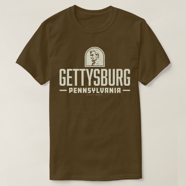 T-shirt Gettysburg Pennsylvania Tan (Design devant)