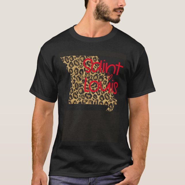T-shirt GGT Leopard Poster de animal STL St Louis Missouri (Devant)