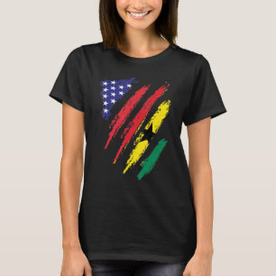 T-shirt Ghana American Grosse Drapeau USA Patriot Heritage