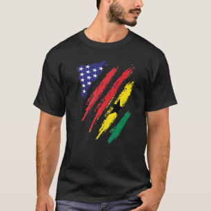 T-shirt Ghana American Grosse Drapeau USA Patriot Heritage