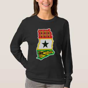 T-shirt Ghana Carte Du Pays Drapeau Patriotique Pour Le Gh