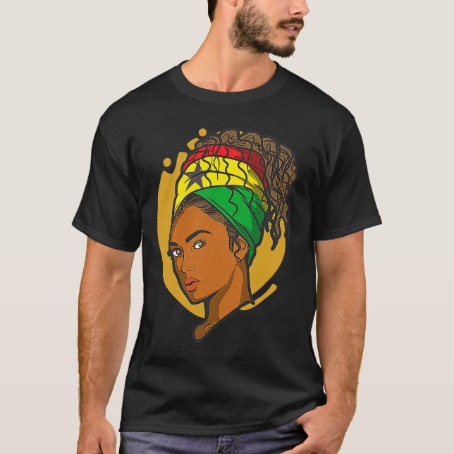 T-shirt Ghana Drapeau ghanéen Afrique Fière Princesse Quee (Devant)