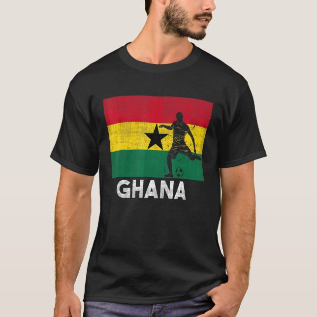 T-shirt Ghana Flag Soccer Football Jersey Black Stars Ghan (Devant)