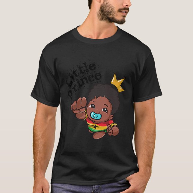 T-shirt Ghana Ghanéen Afrique de l'Ouest Fière Prince Boy  (Devant)