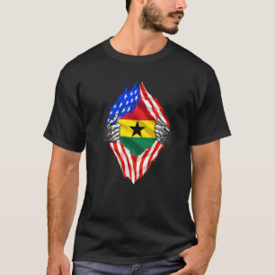 T-shirt Ghana Roots Usa Drapeau Patriotique Super Ghanaian
